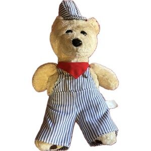 Bear Train Conductor 14" Plush Stuffed Toy Born Aviation Products  2013 Railroad